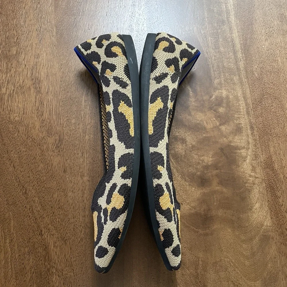 Rothy's The Point Leopard Animal Print Shoes Ballet Flats Women's Sz 7.5 B6